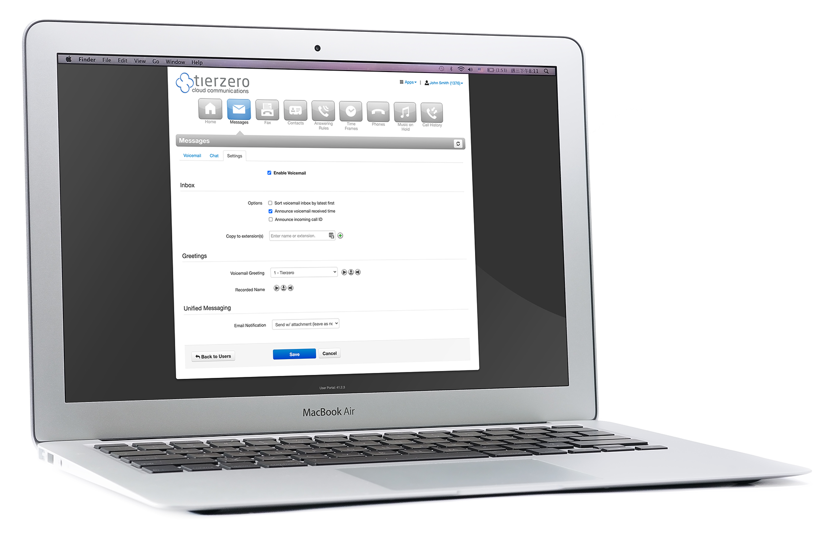 Tierzero web console for an easy-to-use phone system you can access from anywhere